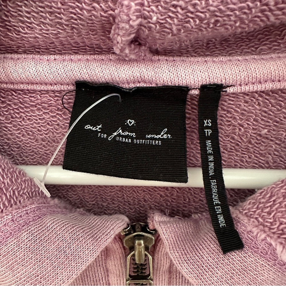Urban‎ Outfitters Out From Under Audrey Cropped Zip Up Hoodie XS Y2K Lavender - Picture 3 of 8